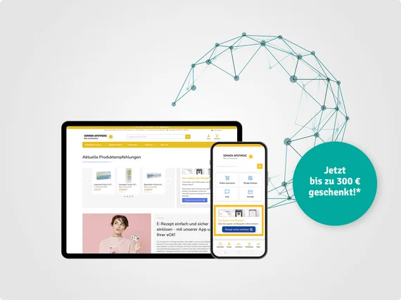 Darstellung der WAVE App auf einem Tablet und auf einem Smartphone mit dem Aktionshinweis